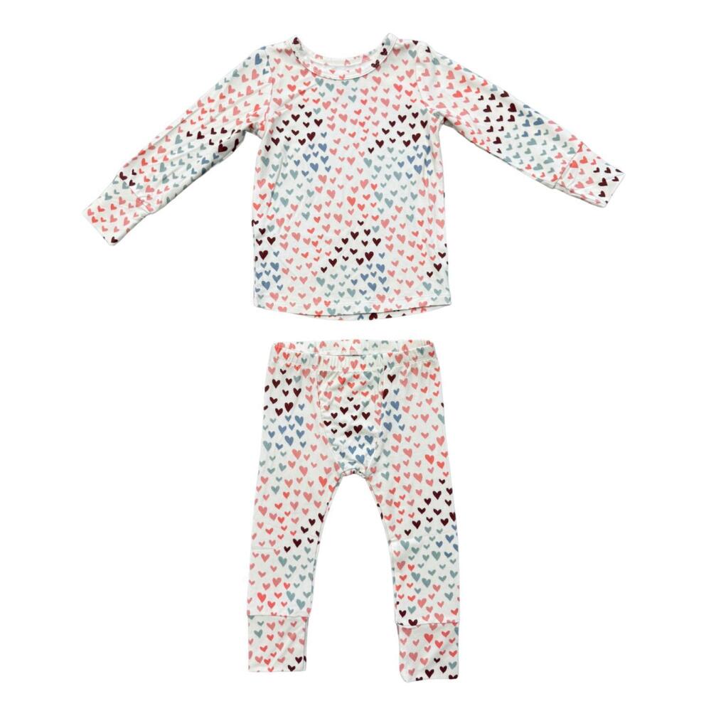 NEW BABYSPROUTS girl's rainbow hearts lounge set in multi